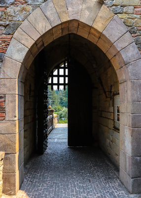 Main entrance to the Castello di Amorosa Winery in Napa Valley