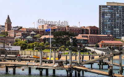 View of the Ghirardelli chocolate factory from the San Francisco Maritime NHP