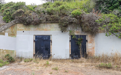 Metal doors to Battery Rathbone/McIdone in Golden Gate National Recreational Area