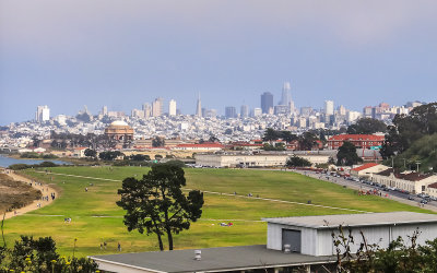 Crissy Field with San Francisco in the distance in the Presidio of San Francisco NHL
