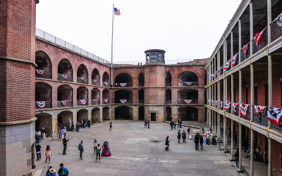 Parade ground of the three-tiered fort in Fort Point National Historic Site