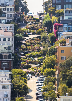 Lombard Street from Coit Tower in San Francisco