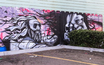 Jerry Garcia and Janis Joplin mural at the old site of Tower Records in San Francisco