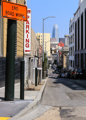 View down a side street in San Francisco