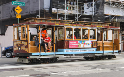 Classic San Francisco streetcar on California Street in San Francisco