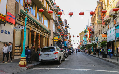 A Chinatown street in San Francisco