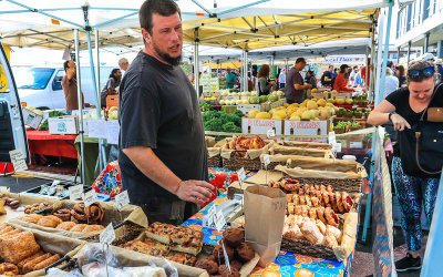 Pastry vendor booth at the Farmers Market