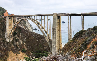View from behind the Bixby Bridge along California Highway 1