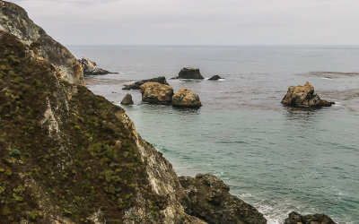 Pacific coastline near the Rocky Creek Bridge along California Highway 1