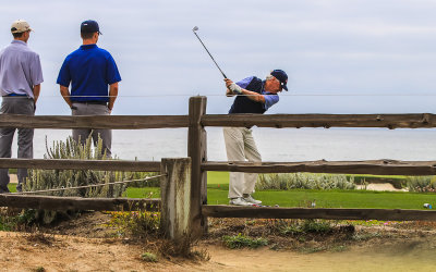 Teeing off on the Spyglass Hill Golf Course along the 17 Mile Drive - Pebble Beach
