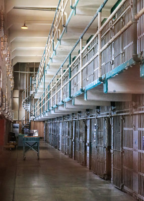 A-Block, part of the early military prison built in 1912, on Alcatraz Island