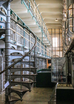 Military prison A-Block cells built in 1912 on Alcatraz Island