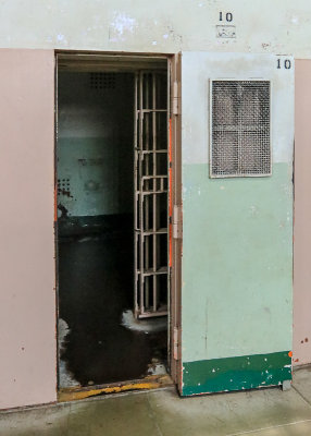 Solitary confinement cell number 10 in the cellhouse on Alcatraz Island