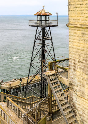 Guard tower on the west side of Alcatraz Island