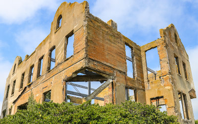 Ruins of the wardens house on Alcatraz Island