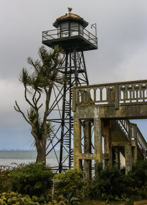 The guard tower on Alcatraz Island