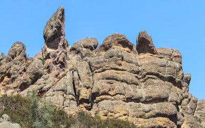 Close up of formations from the High Peaks Trail in Pinnacles National Park