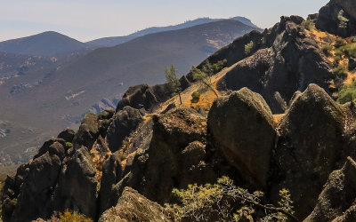 Volcanic rock formation below the High Peaks Trail in Pinnacles National Park