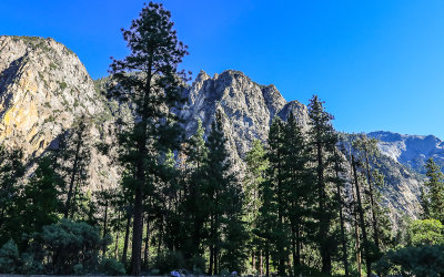 Towering granite walls from the Roads End in Kings Canyon National Park