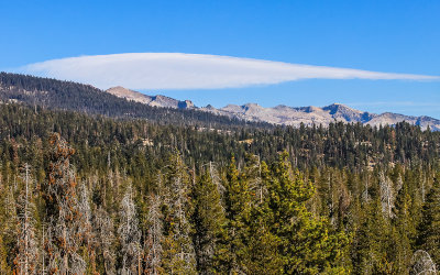 Streamlined cloud formation over in Giant Sequoia National Monument