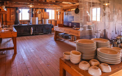 Kitchen of the Block 14 Mess Hall in Manzanar National Historic Site