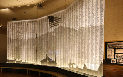 Wall with names of those incarcerated during the Second World War in Manzanar National Historic Site