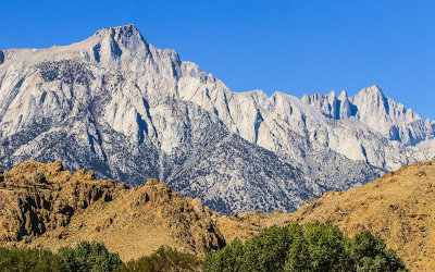 Lone Pine Peak (12,944 ft) and Mt. Whitney (14,494 ft) along the Eastern Sierras
