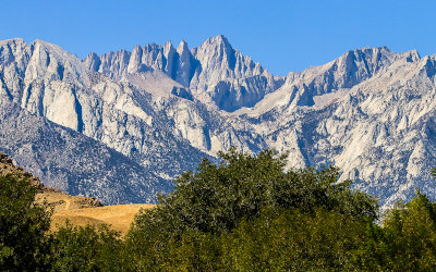 Rugged Mt. Whitney (14,494 ft) along the Eastern Sierras