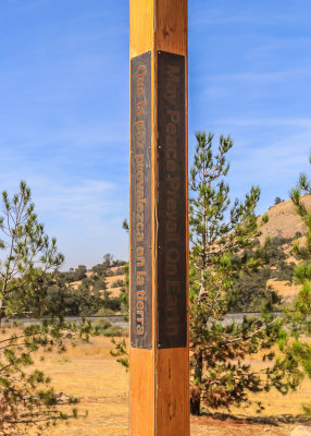 Peace Pole, May Peace Prevail on Earth in four languages in Cesar E. Chavez National Monument