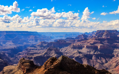 Looking west from the Desert View along the South Rim in Grand Canyon NP