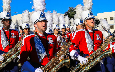 Arizona Band Members march in the Homecoming Parade
