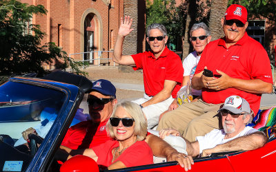 Arizona Football players from 1968 ride in the Homecoming Parade