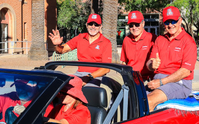Arizona Football players from 1968 ride in the Homecoming Parade