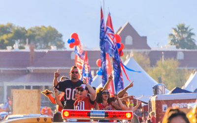Arizona fans ride in the Homecoming Parade