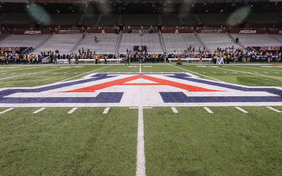 Arizona Block “A” at mid-field after the game in Arizona Stadium
