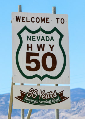 US Highway 50, “America’s Loneliest Road”, near Great Basin National Park in Nevada