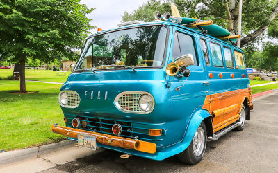 1964 Ford Panel Van at a car show in Thermopolis Wyoming