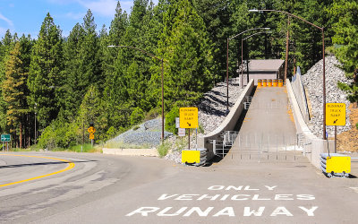 Imagine how expensive the insurance policy is for a home at the end of a runaway truck ramp!!! Lake Tahoe, Nevada