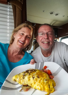 A world famous “Omelet de Jerry” for Beth in Petaluma California