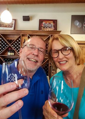 Wine tasting with Beth at the V. Sattui Winery in Napa Valley