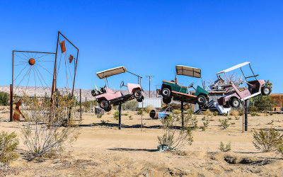Golf cart fantasy art near Mojave California