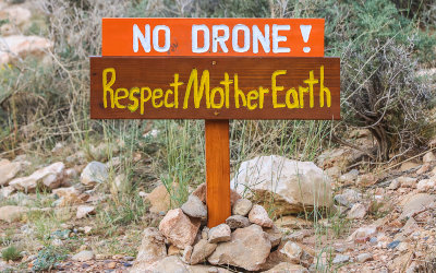 Sign on the trail to a Colorado River Overlook on Arizona 64