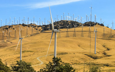 Wind Farm on the hills near Mojave California