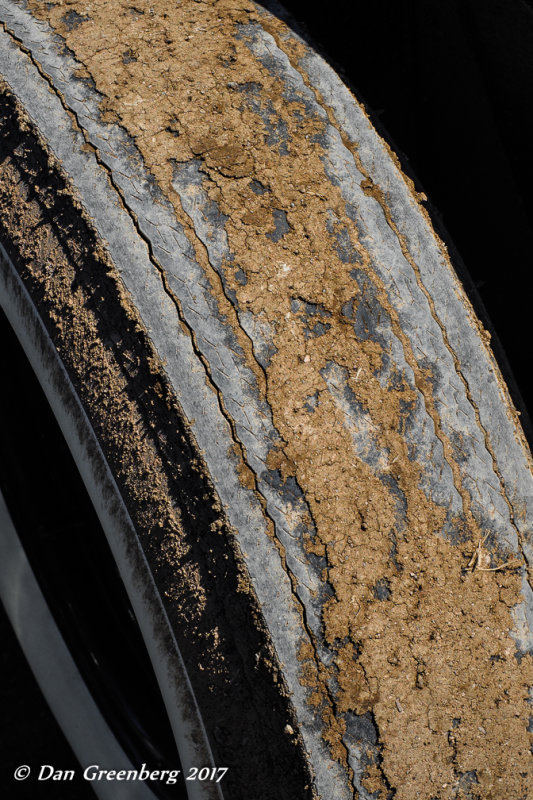 Caked Mud on a Hot Rod Tire