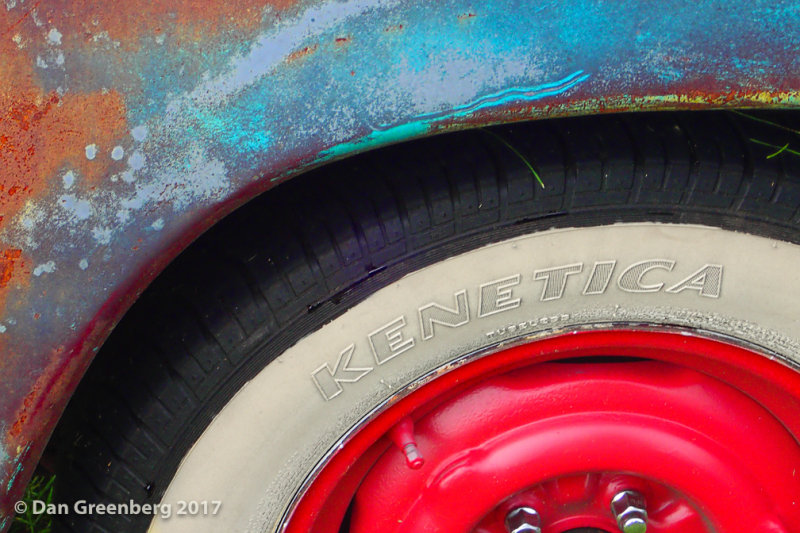 Red Wheel, White Wall and Patina