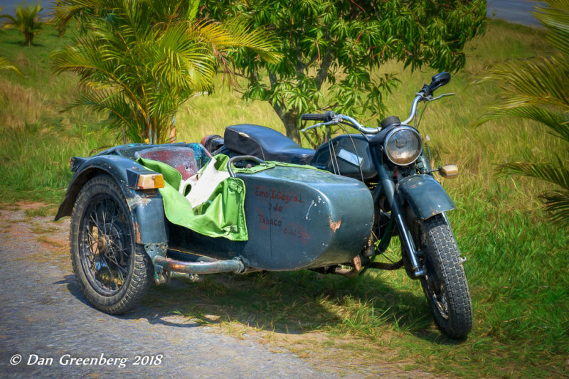 Antique Motorcycle and Sidecar