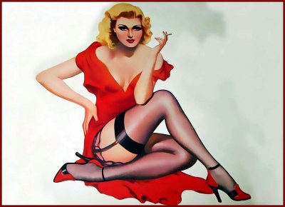 red hues of pulp art
