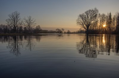 Pededze meadows during spring flood in full magnificence