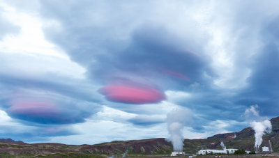 Iceland Geothermal Plant at Sunset Iceland