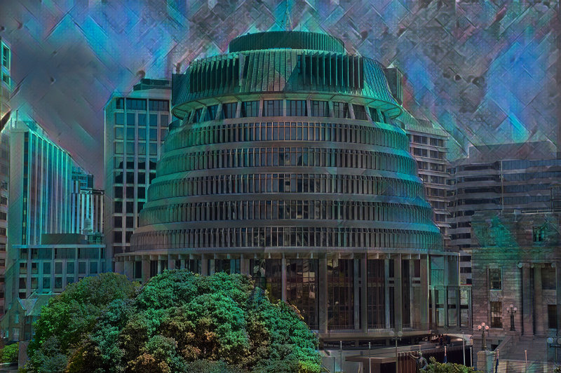 8 March 2018 The Beehive, an old photo but fiddled with in Topaz AI remix